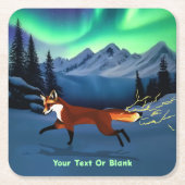 Fox Fire - Northern Lights Rechteckiger Pappuntersetzer (Vorderseite)