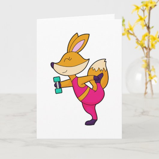 Fox Fitness Dumbbell Karte (Gelbe Blume)