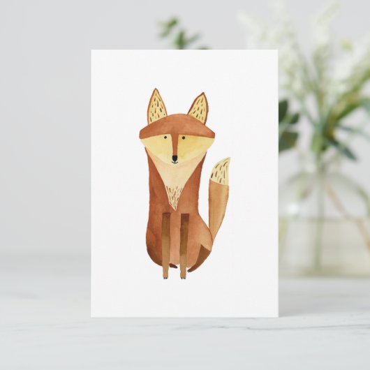 Fox Flat Note Card, Blank Dankeskarte (Stehend Vorderseite)