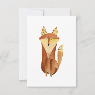 Fox Flat Note Card, Blank Dankeskarte