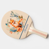 Fox Floral Personalisiert Tischtennis Schläger (Seitenansicht)