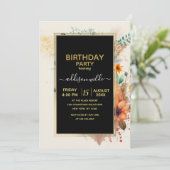 Fox Flower Crown Watercolor Einladung (Stehend Vorderseite)