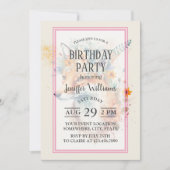 Fox Flower Crown Watercolor                        Einladung (Vorderseite)