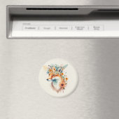 Fox Flower Crown Watercolor Magnet (In Situ (Geschirrspüler))
