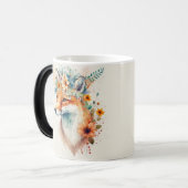 Fox Flower Crown Watercolor                        Verwandlungstasse (Vorderseite Links)