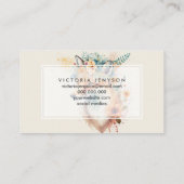 Fox Flower Crown Watercolor Visitenkarte (Rückseite)