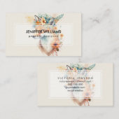 Fox Flower Crown Watercolor Visitenkarte (Vorne/Hinten)