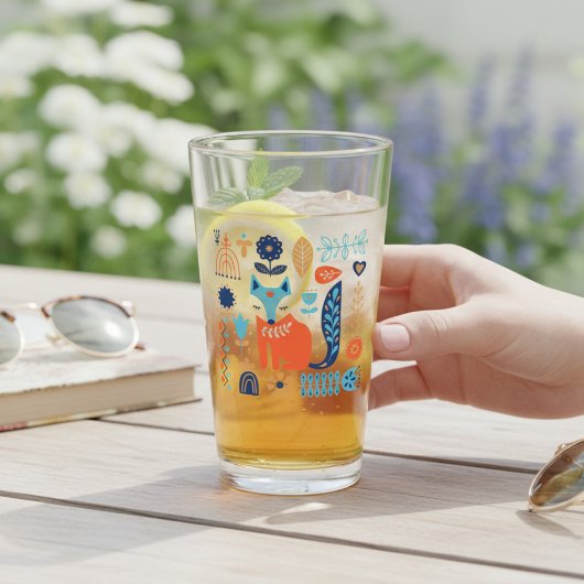 Fox Folk Art Floral Muster | Art Glas