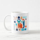 Fox Folk Art Floral Muster | Art Kaffeetasse (Links)