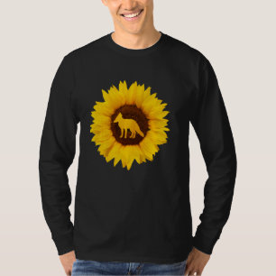 Fox for Women Men Prairie Vixen Animal Sunflower T-Shirt