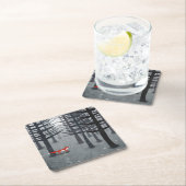 Fox Forest Art Rechteckiger Pappuntersetzer (Vor Ort)