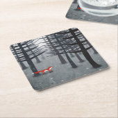 Fox Forest Art Rechteckiger Pappuntersetzer (angewinkelt)