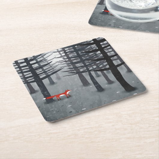 Fox Forest Art Rechteckiger Pappuntersetzer (angewinkelt)