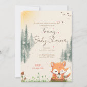 Fox Forest Baby Dusche Einladung (Vorderseite)