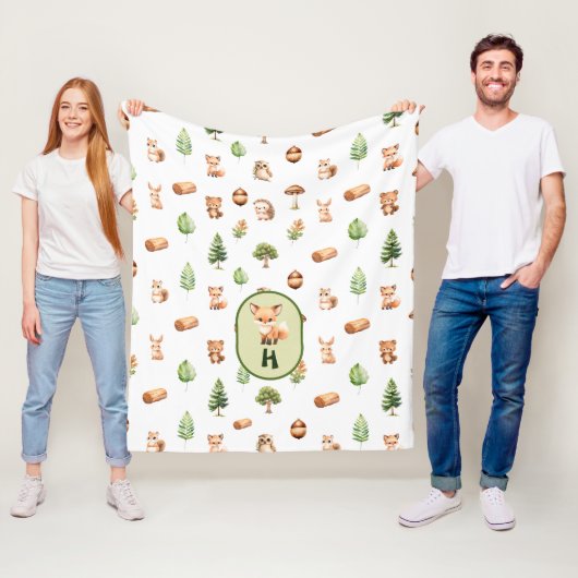 Fox Forest Friends Niedliche Waldtiere Fleecedecke (Beispiel)