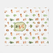 Fox Forest Friends Niedliche Waldtiere Fleecedecke (Vorderseite (Horizontal))