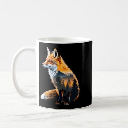 Fox Forest Nature Lover Mountains Hiking Camng Bus Kaffeetasse (Links)