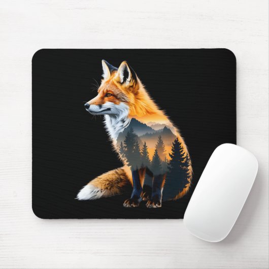 Fox Forest Nature Lover Mountains Hiking Camng Bus Mousepad (Mit Mouse)