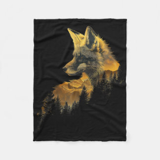 Fox Forest Nature Lover Mountains Hiking Camping H Fleecedecke