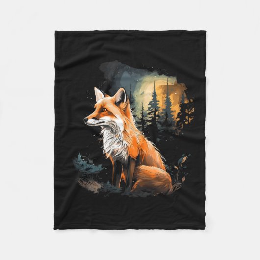 Fox Forest Nature Lover Mountains Wandern Camping Fleecedecke (Vorderseite)