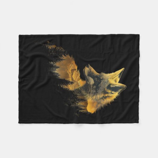 Fox Forest Nature Lover Mountains Wandern Camping  Fleecedecke (Vorderseite (Horizontal))