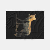 Fox Forest Nature Lover Mountains Wandern Camping  Fleecedecke (Vorderseite (Horizontal))
