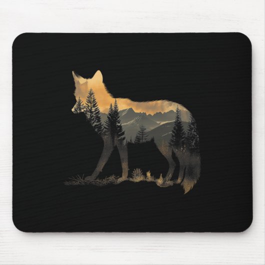 Fox Forest Nature Lover Mountains Wandern Camping Mousepad (Vorne)
