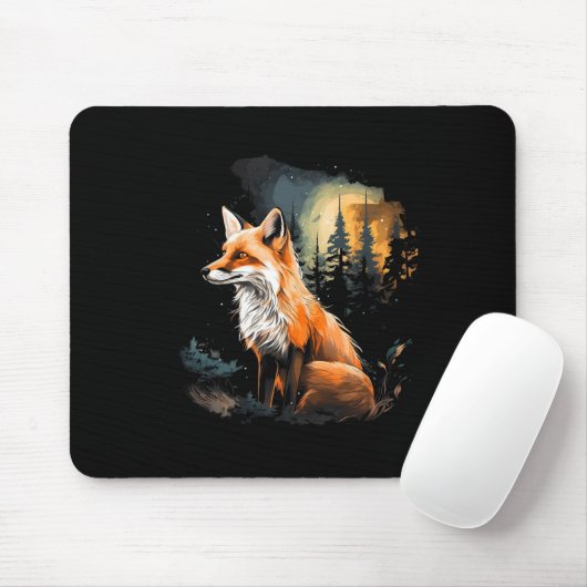 Fox Forest Nature Lover Mountains Wandern Camping Mousepad (Mit Mouse)