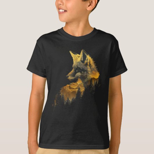 Fox Forest Nature Lover Mountains Wandern Camping T-Shirt (Vorderseite)