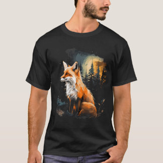 Fox Forest Nature Lover Mountains Wandern Camping T-Shirt
