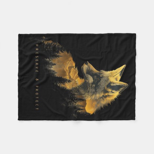 Fox Forest Protect Preserve Hiking Camping Nature Fleecedecke (Vorderseite (Horizontal))