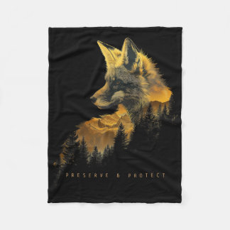 Fox Forest Protect Preserve Hiking Camping Nature Fleecedecke