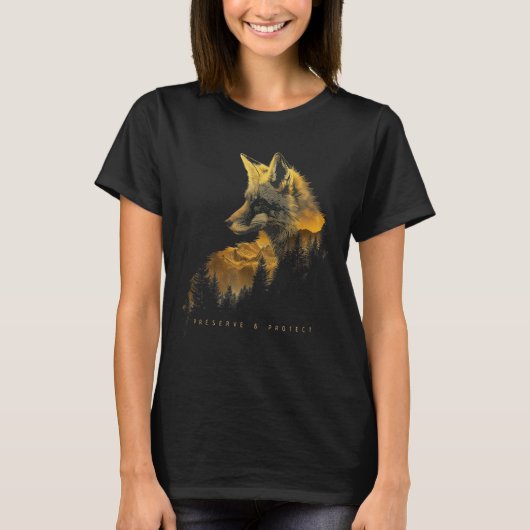 Fox Forest Protect Preserve Hiking Camping Nature  T-Shirt (Vorderseite)