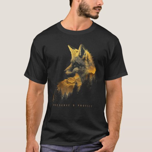 Fox Forest Protect Preserve Hiking Camping Nature  T-Shirt (Vorderseite)