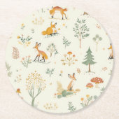 "Fox Forest Untersetzer" Runder Pappuntersetzer (Vorderseite)