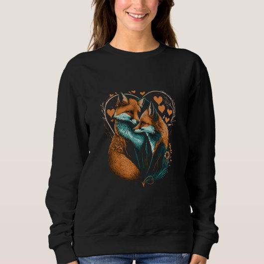 Fox Fox in love Valentine's Day Sweatshirt (Vorderseite)