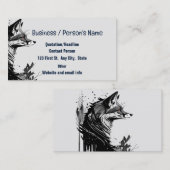 Fox Foxes Head Logo Tierhupen Moon Visitenkarte (Vorne/Hinten)