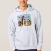 Fox Frog Fishing Antike Illustration Hoodie (Vorderseite)