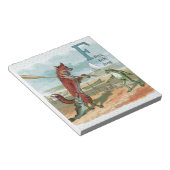 Fox Frog Fishing Antike Illustration Notizblock (angewinkelt)