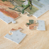 Fox Frog Fishing Antike Illustration Puzzle (Seite)