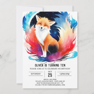 Fox Frolic am Geburtstag des Waldes Einladung