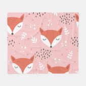 Fox Fun: Niedliches Waldmuster Fleecedecke (Vorderseite (Horizontal))