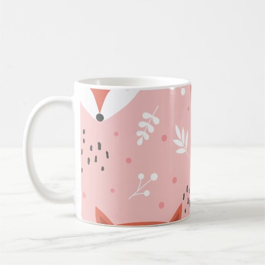 Fox Fun: Niedliches Waldmuster Kaffeetasse (Links)