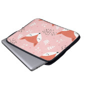 Fox Fun: Niedliches Waldmuster Laptopschutzhülle (Vorne Knopf)