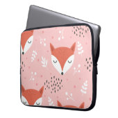 Fox Fun: Niedliches Waldmuster Laptopschutzhülle (Vorderseite Links)
