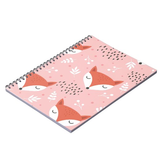 Fox Fun: Niedliches Waldmuster Notizblock (Linke Seite)