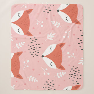 Fox Fun: Niedliches Waldmuster Sherpadecke