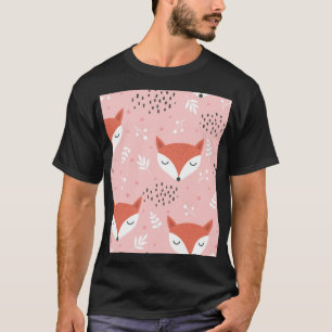 Fox Fun: Niedliches Waldmuster T-Shirt
