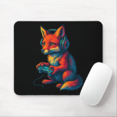 Fox Gaming With Headphones Funny Video Games Gamer Mousepad (Mit Mouse)