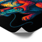 Fox Gaming With Headphones Funny Video Games Gamer Poster (Ecke)